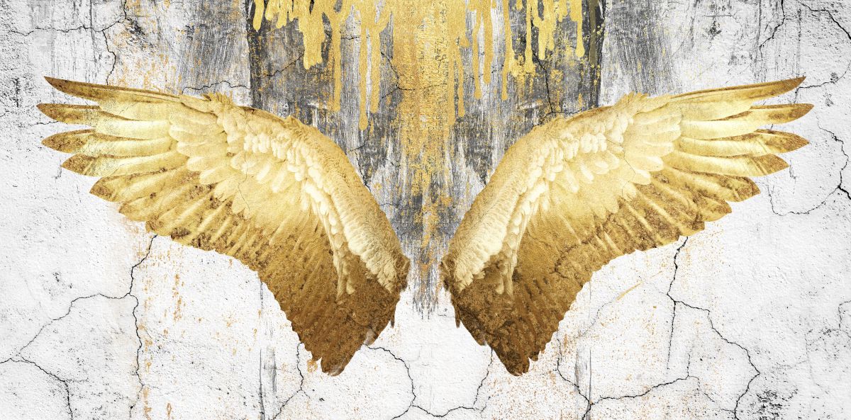 Dripping Gold Angel Wings