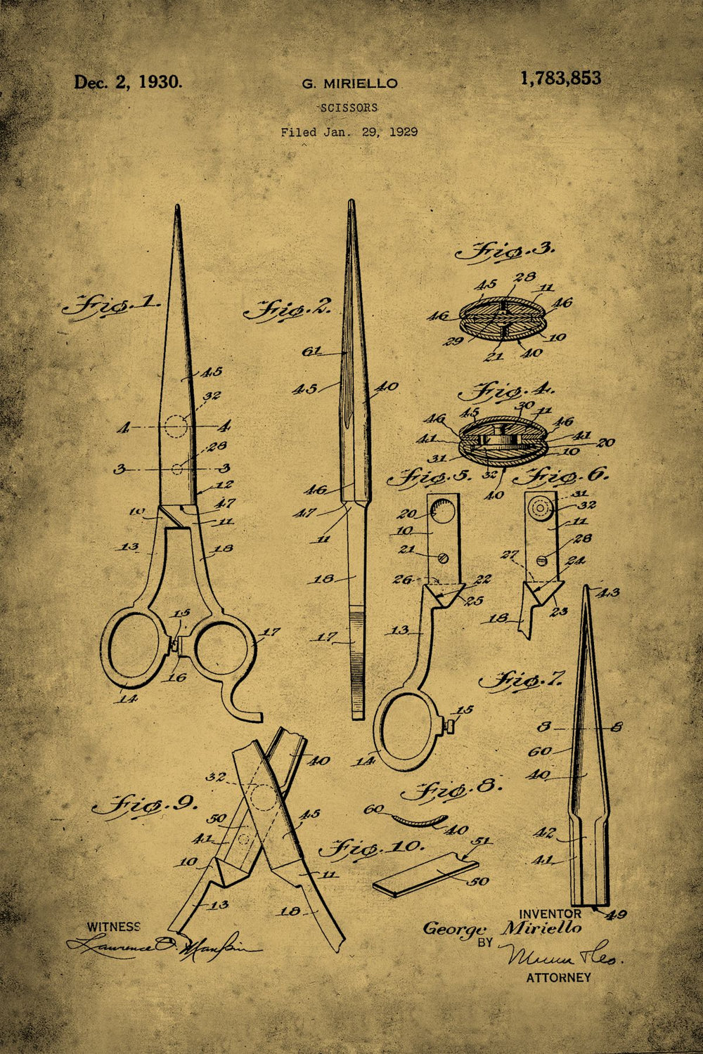 Scissors 1930 Patent