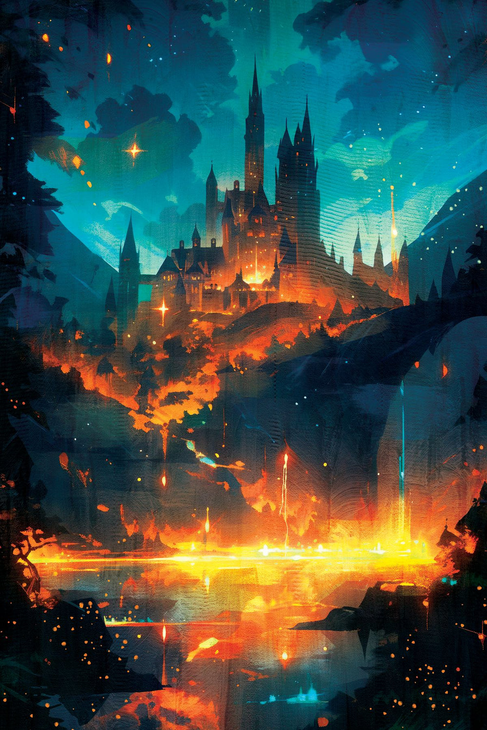 Mythical Castle Ablaze