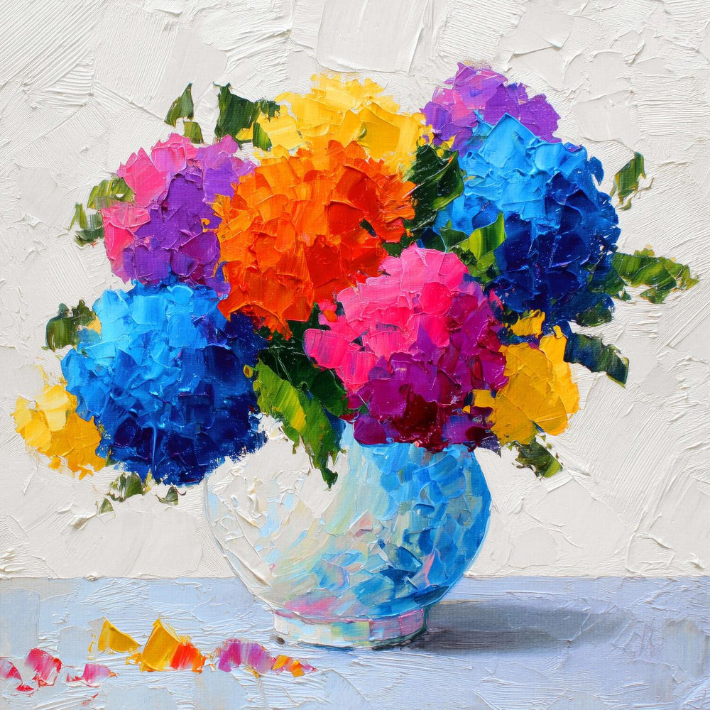 Bright Hydrangeas In A Vase