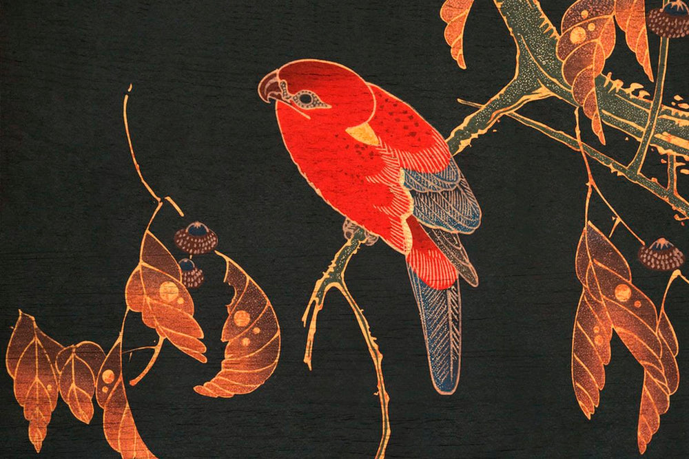 Gilded Parrot On A Branch