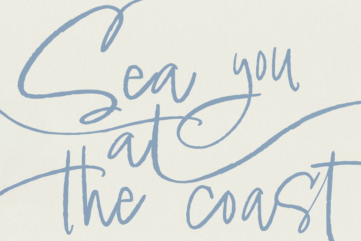 Sea You At The Coast Typography Sign