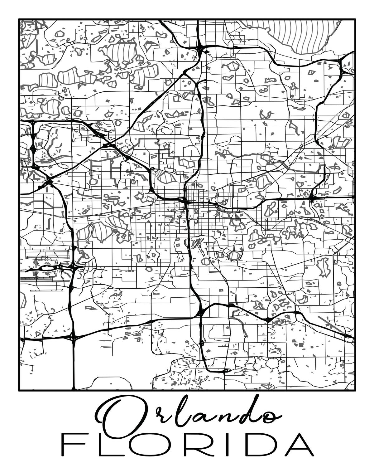 Minimalist Orlando City Map
