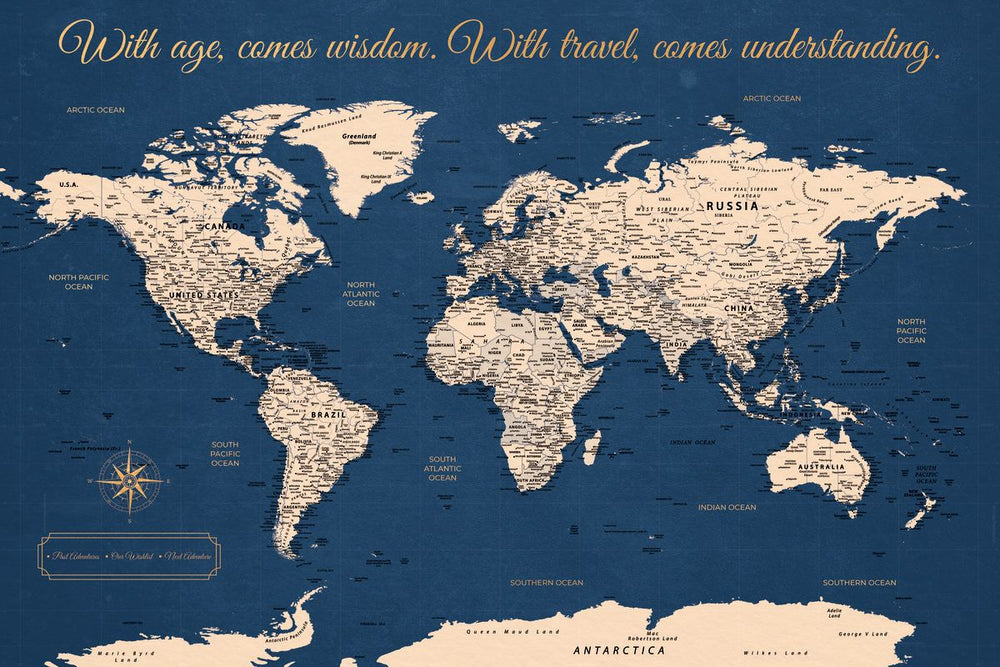 Travel Wisdom II Push Pin World Map