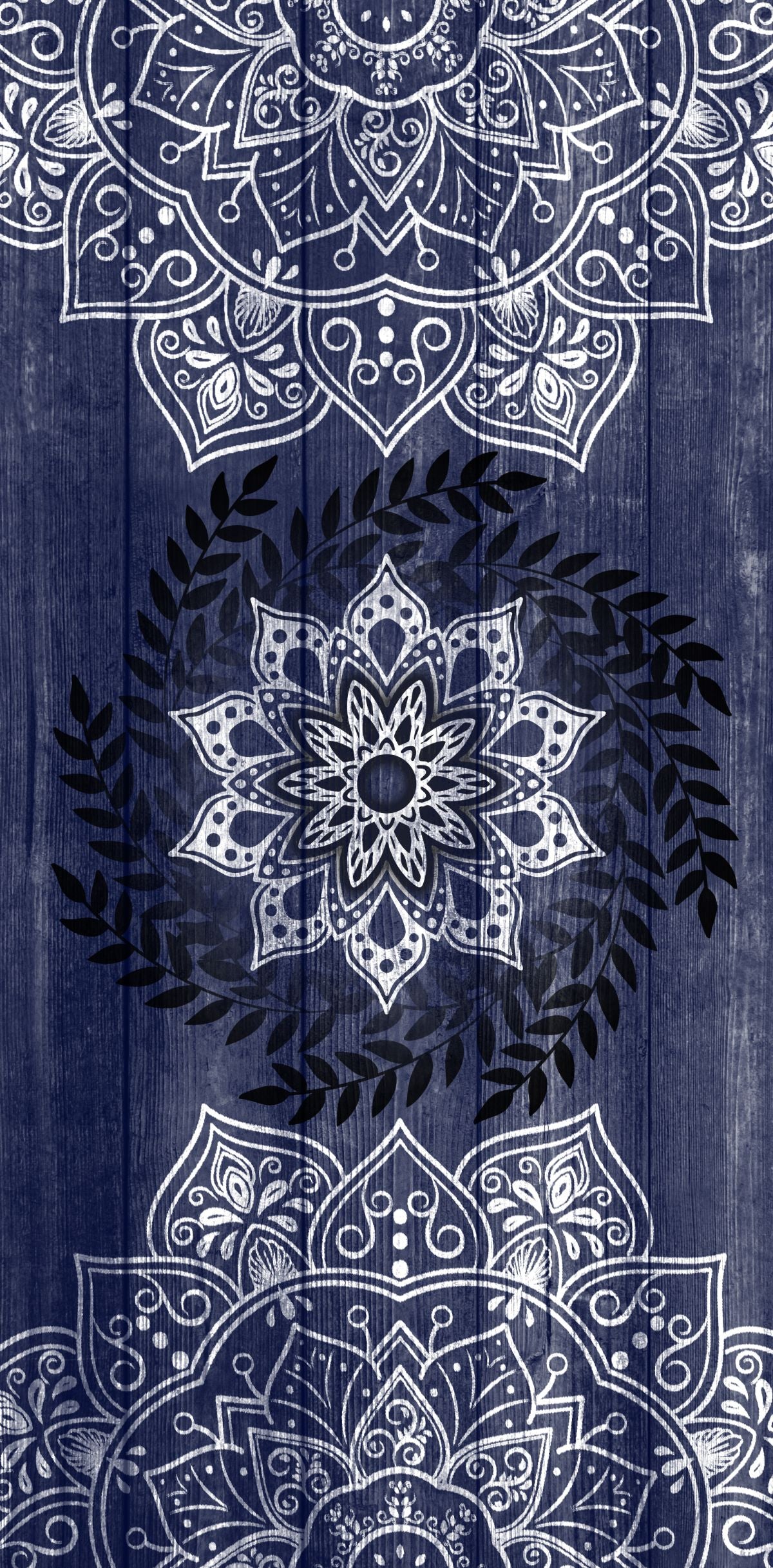 Mandalas On Rustic Blue