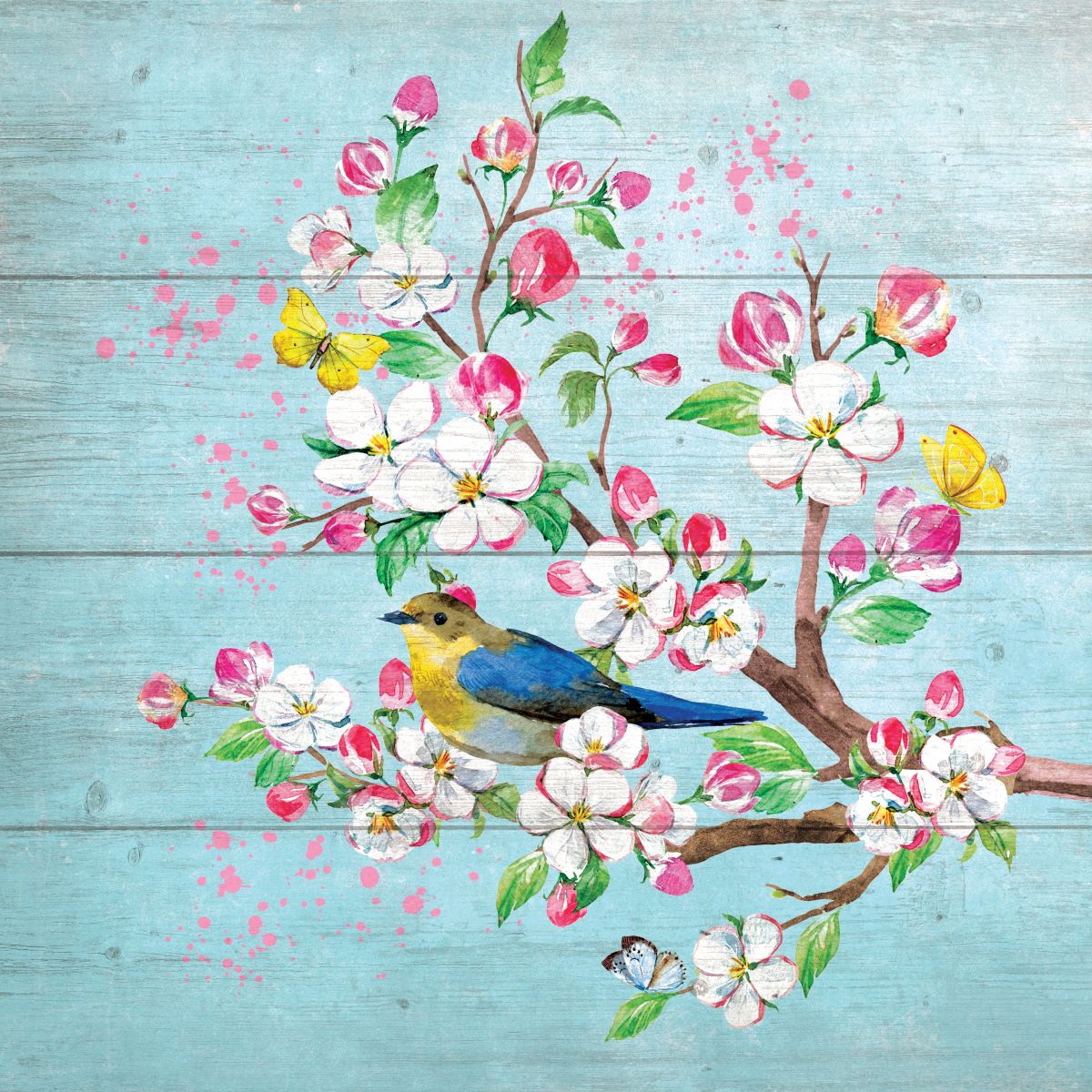 Springtime Bird On Wood