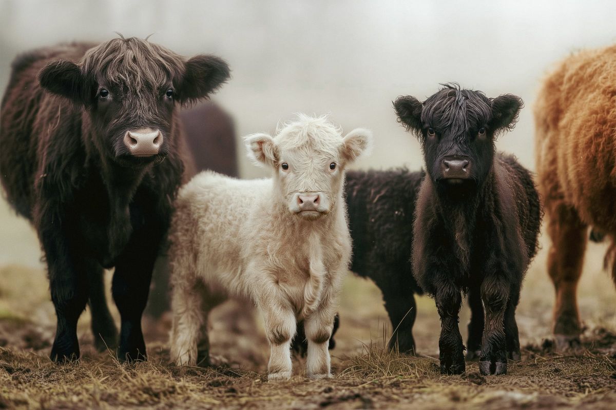 Family Of Highland Cows