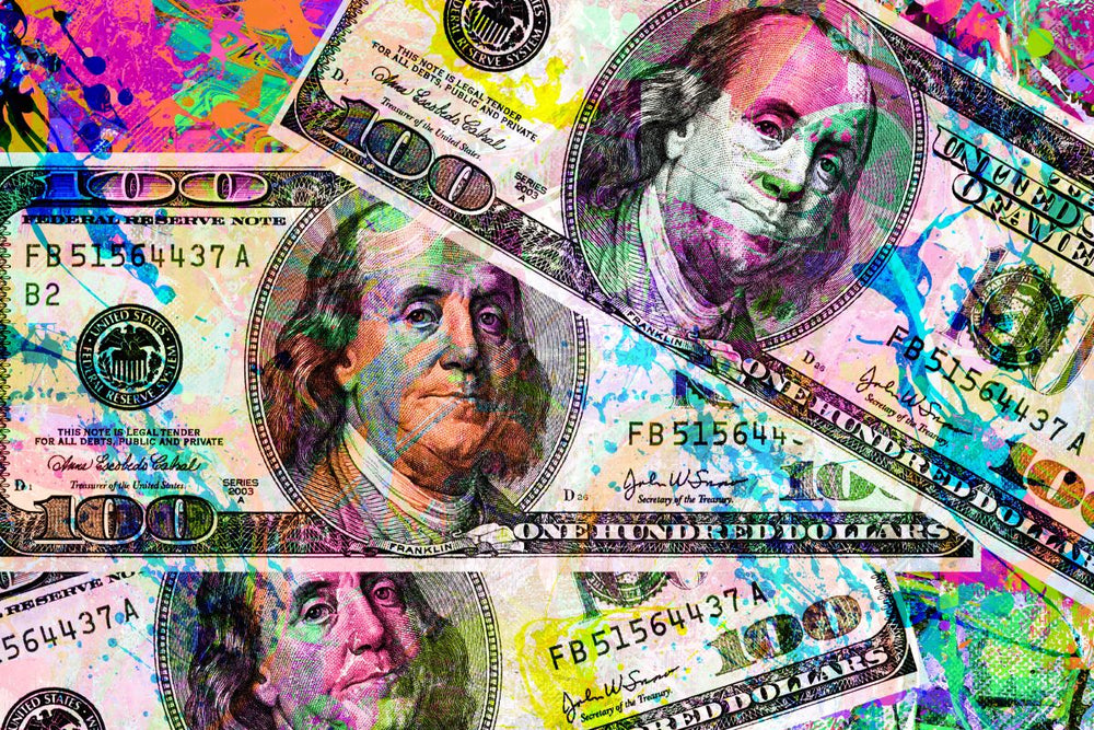 Colorful 100-Dollar Bills