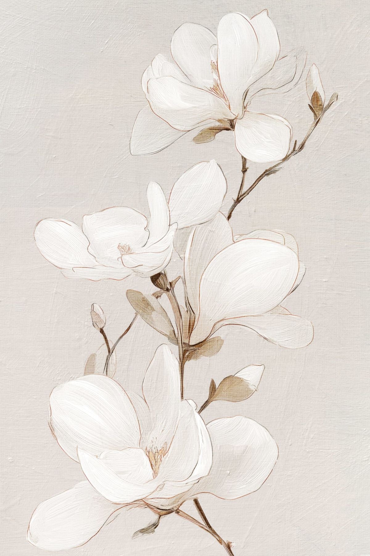 Blooming White Magnolias