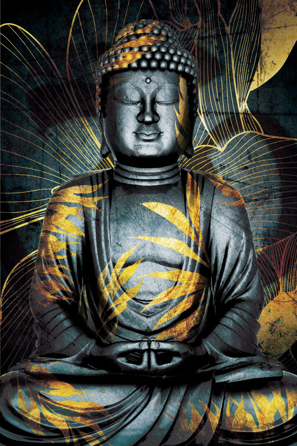 Grey Textured Buddha