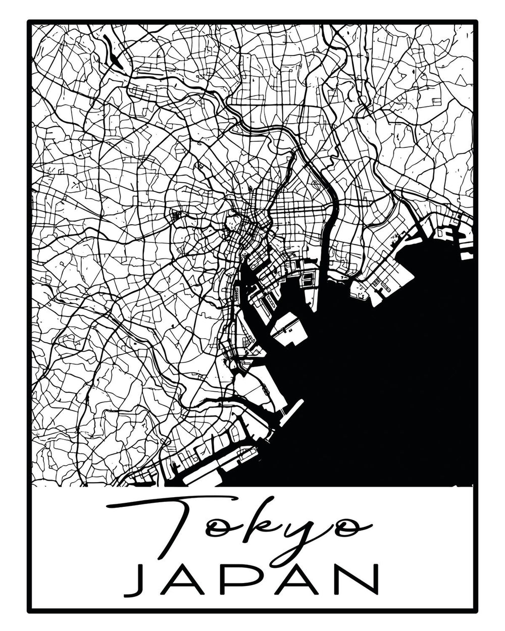 Minimalist Tokyo City Map