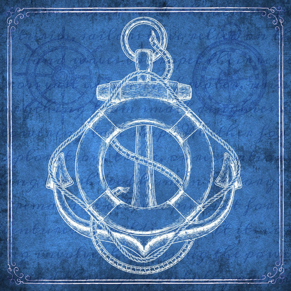 Anchor On Blue
