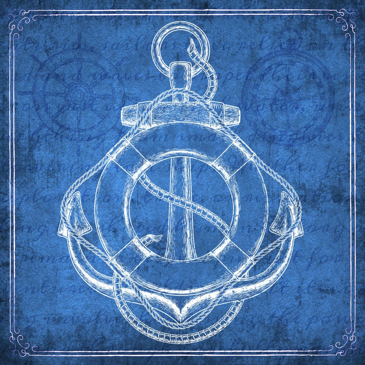 Anchor On Blue