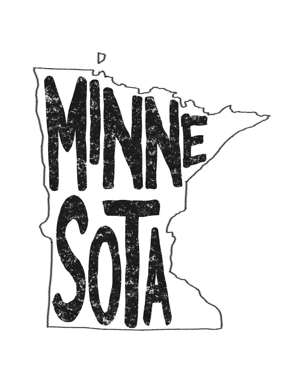Minnesota Minimalist State Map