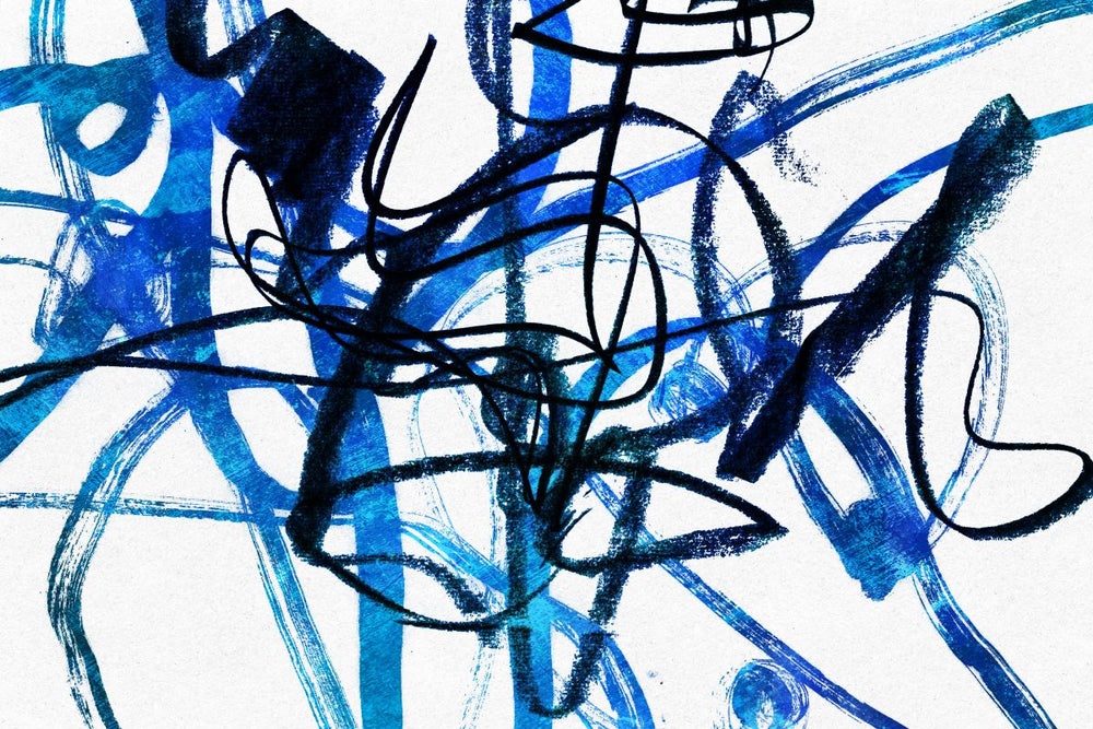 Black And Blue Scribbles