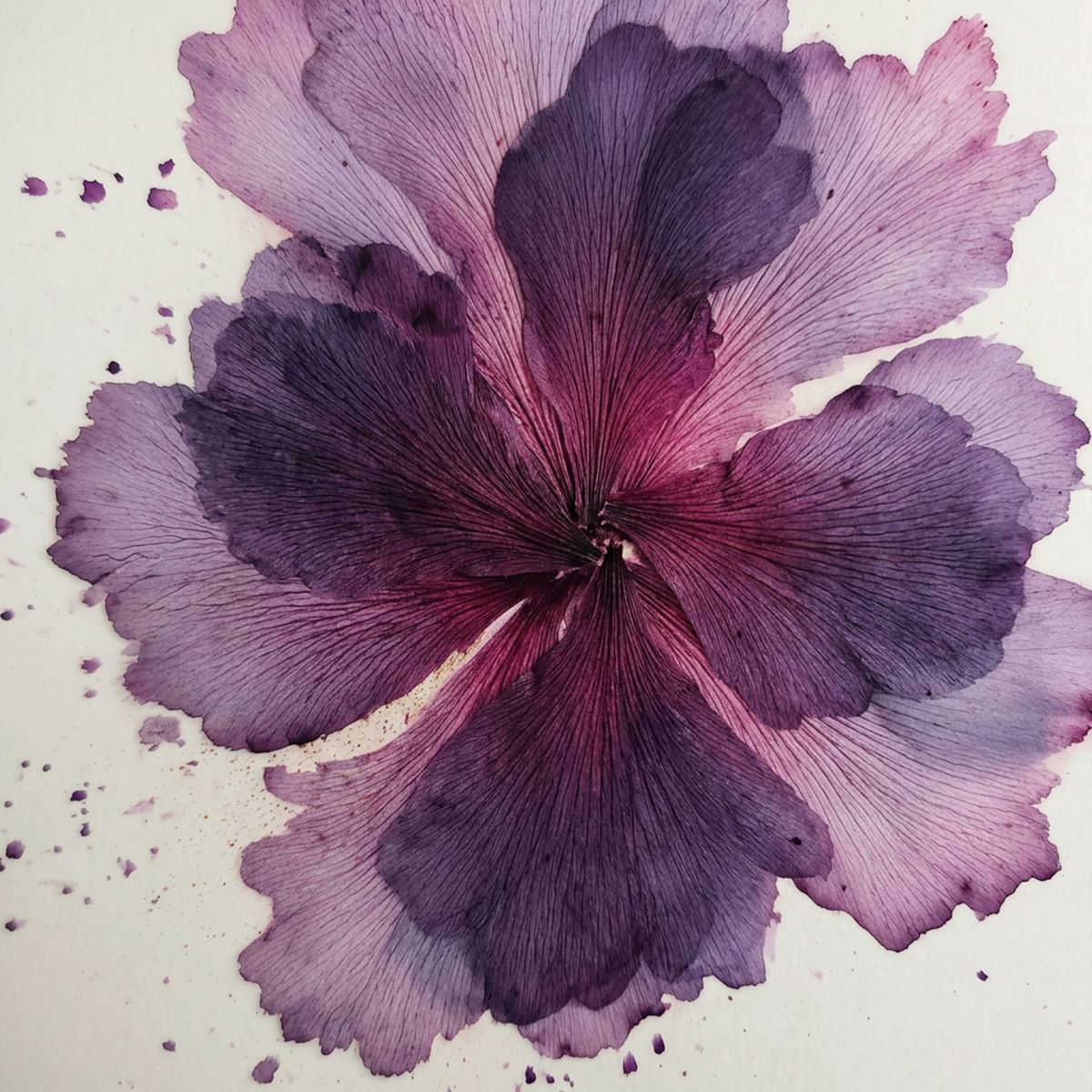 Watercolor Purple Petunia Bloom