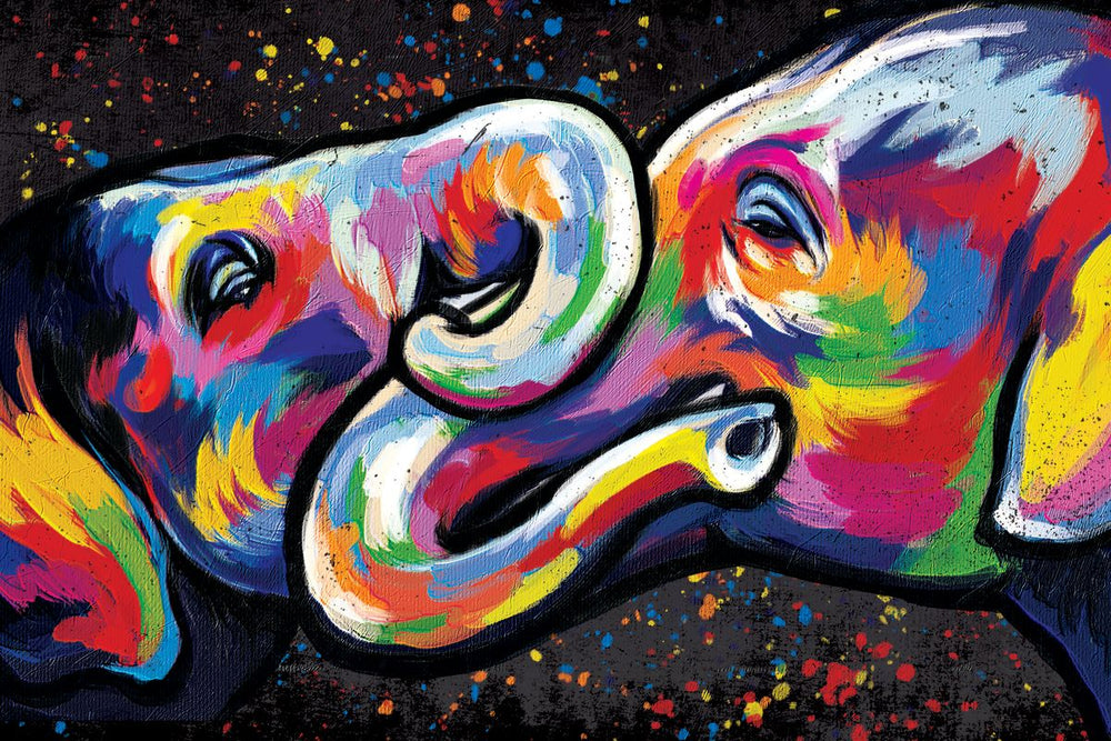 Elephant Nuzzle Abstract Color