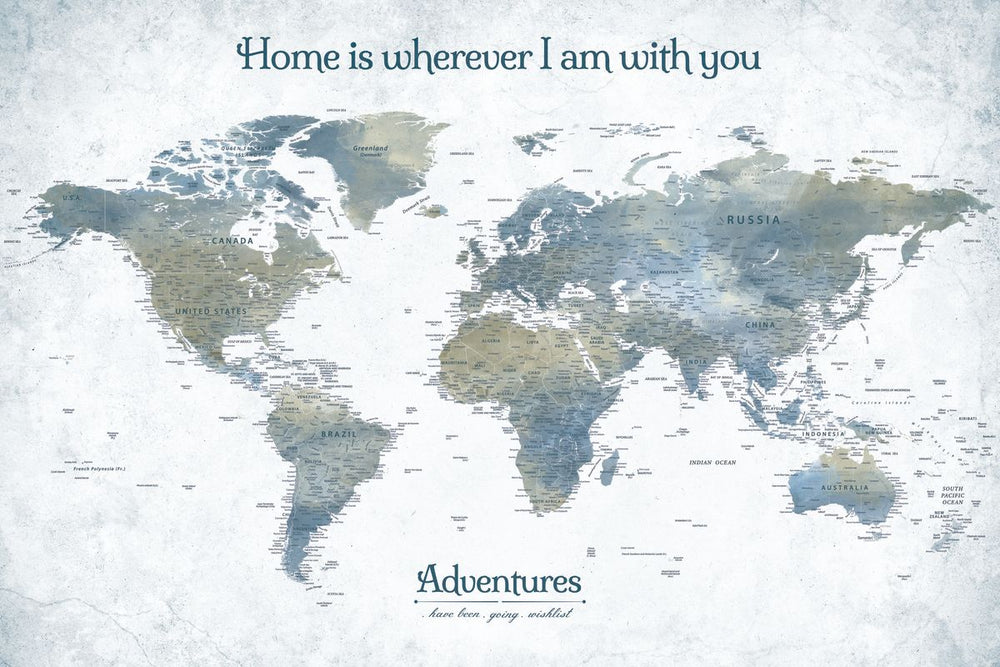 Home With You II Push Pin World Map