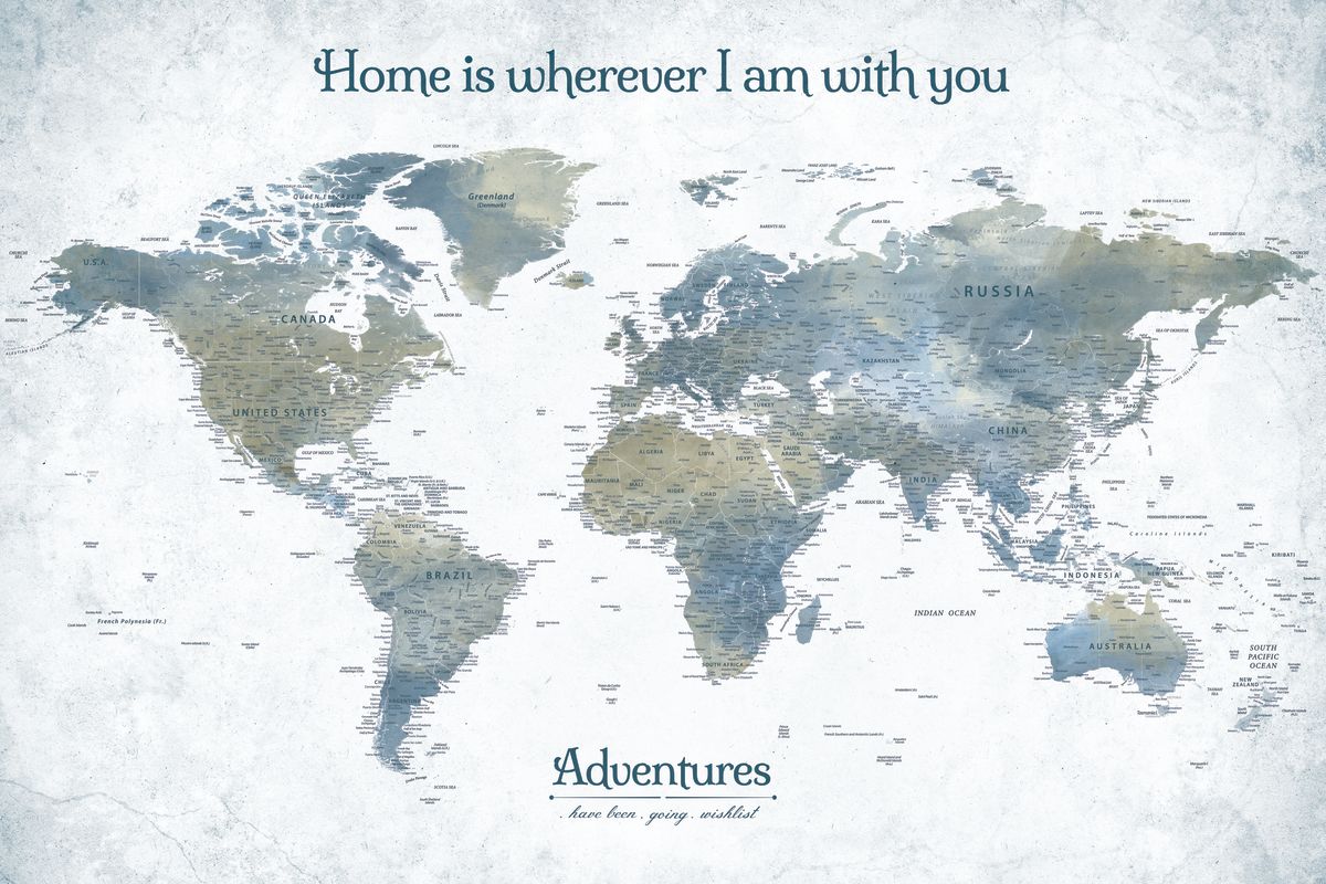 Home With You II Push Pin World Map