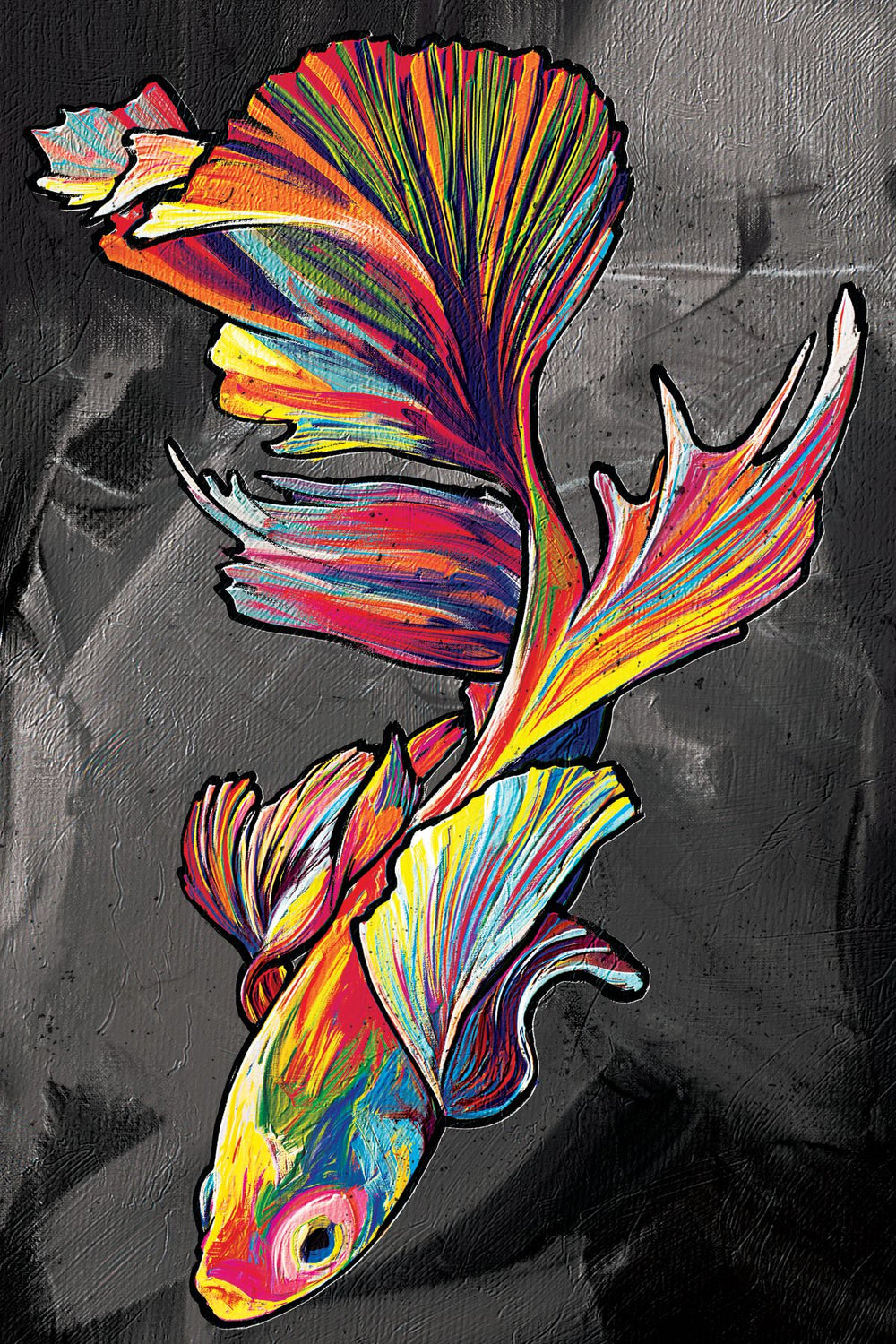 Lone Siamese Fighting Fish Abstract Color