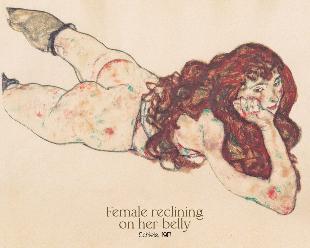 Female Reclining Schiele Exhibition Poster