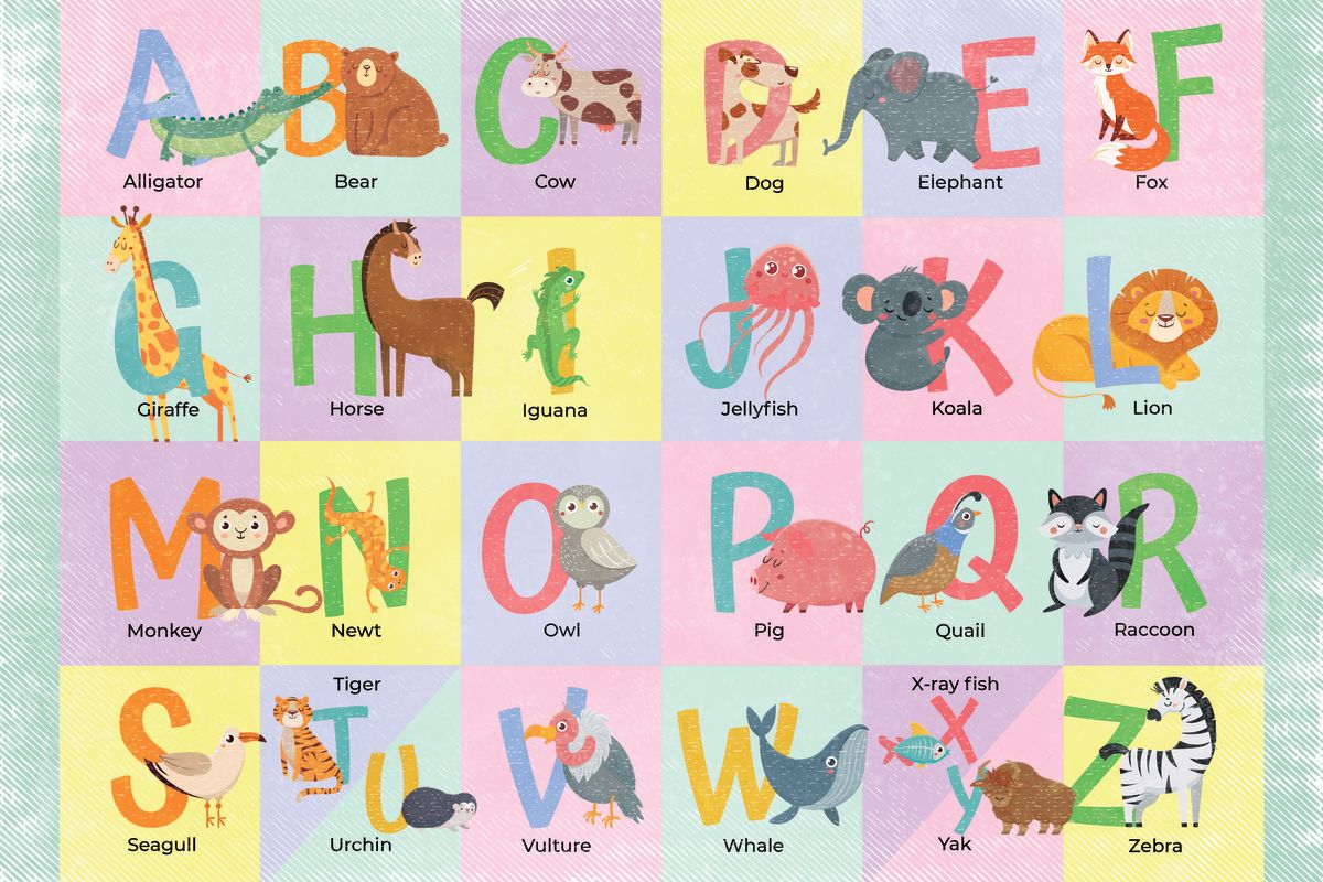 Pastel Animal Alphabet Chart