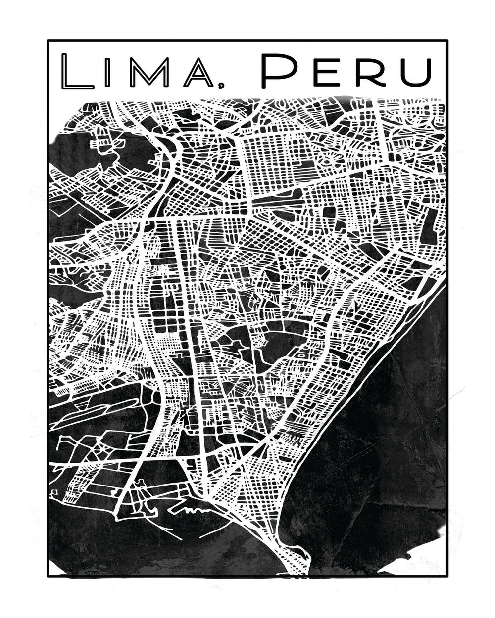 Minimalist Lima City Map