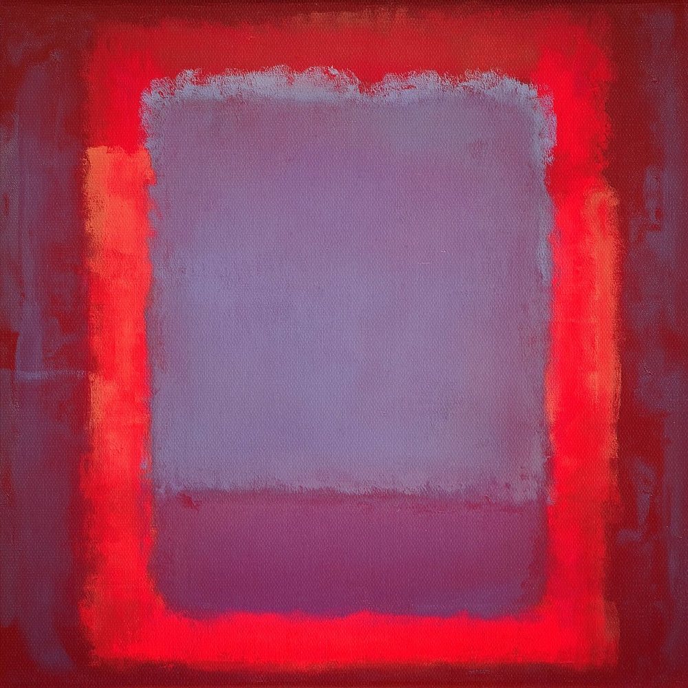 Red and Lavender Color Field Painting
