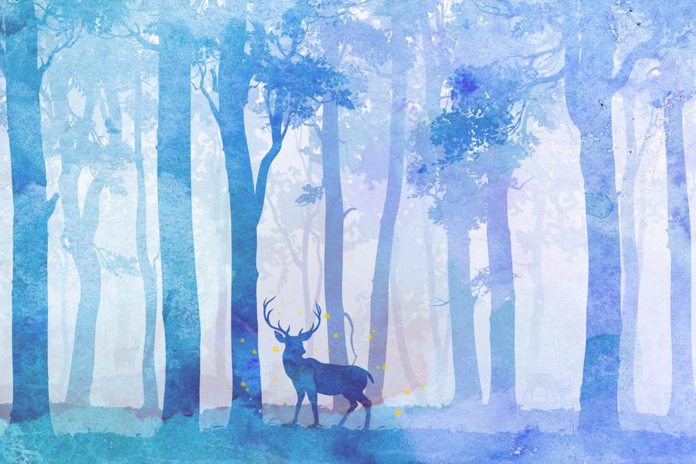 Watercolor Deer Forest