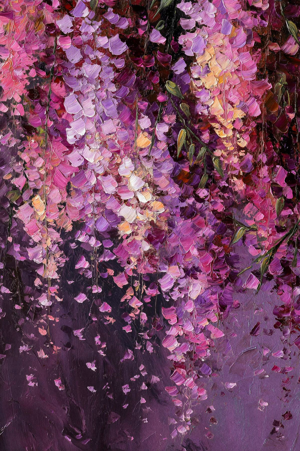 Wisteria Cascade Oil Painting