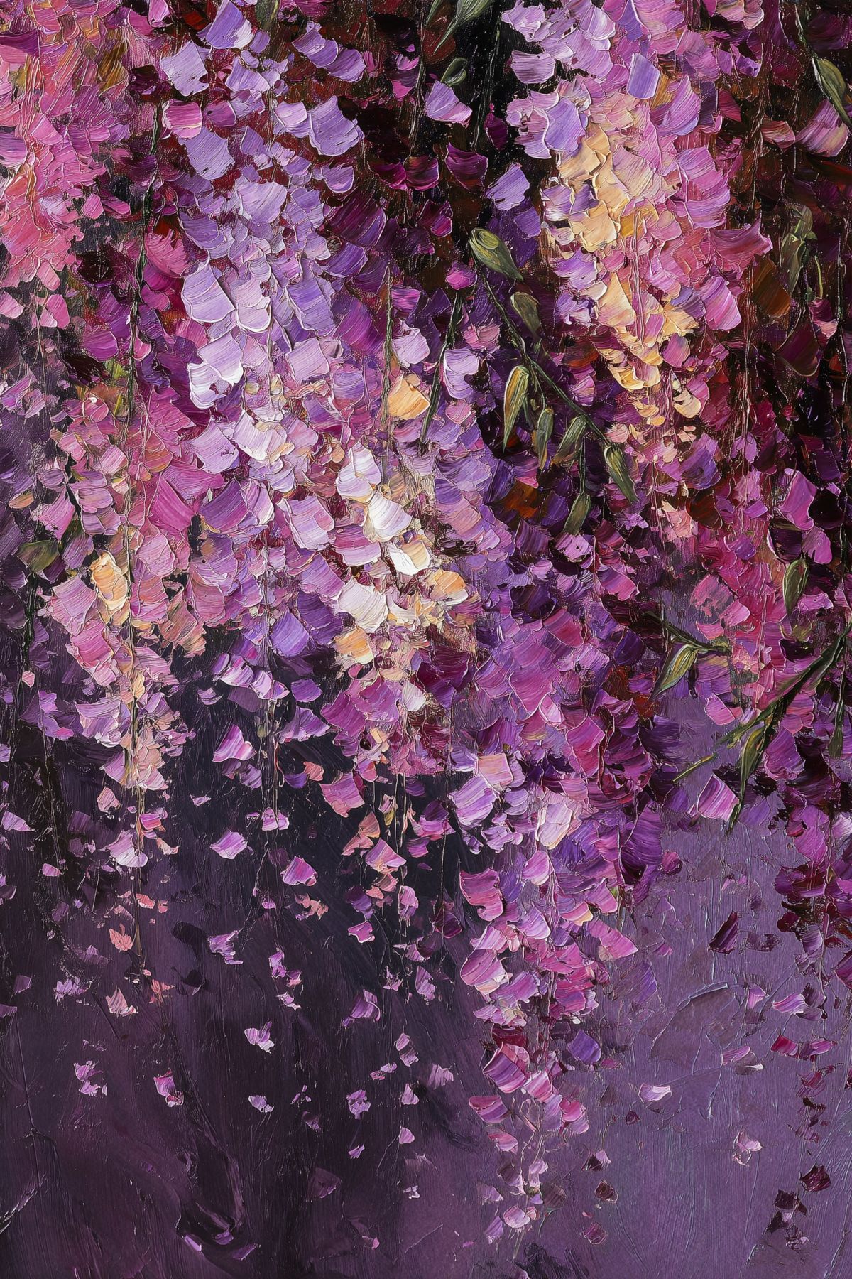 Wisteria Cascade Oil Painting