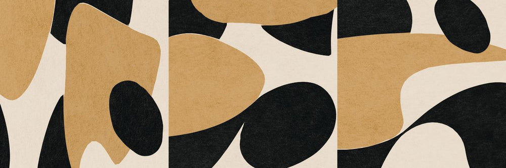 Neutral Abstract Shapes Triptych