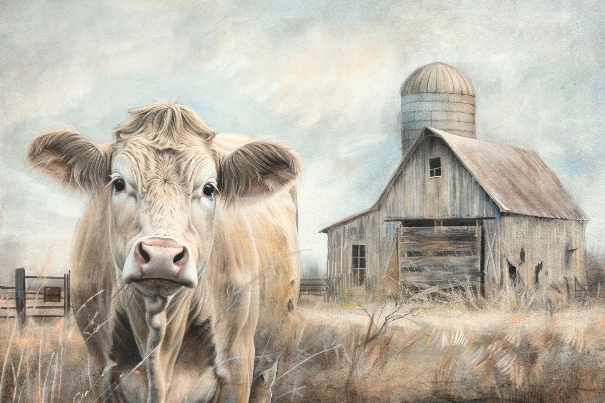 Lone Cow In The Farm II