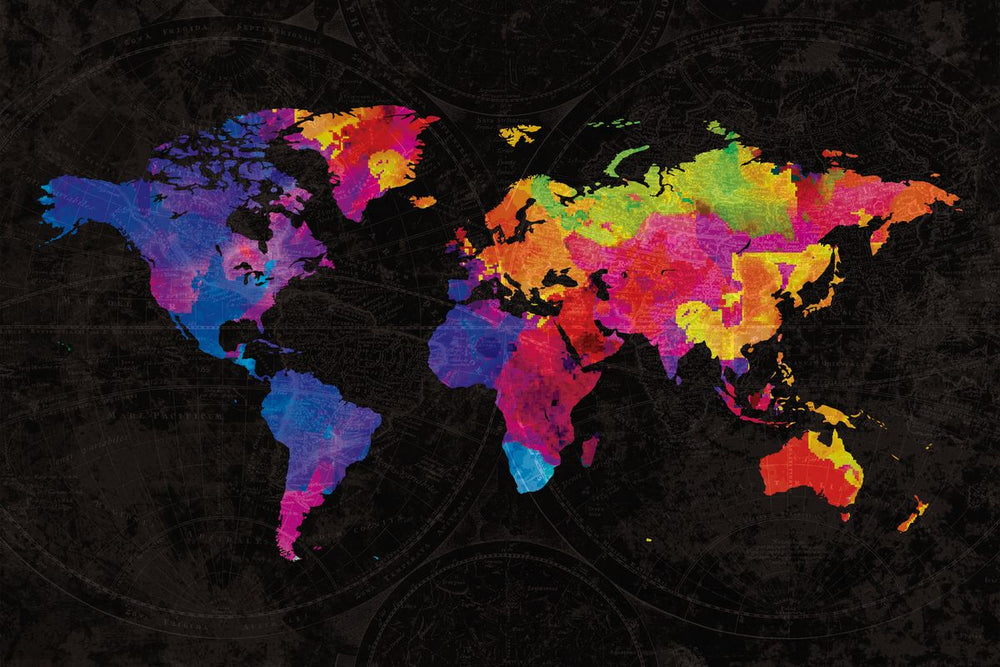 Vibrant Hues World Map