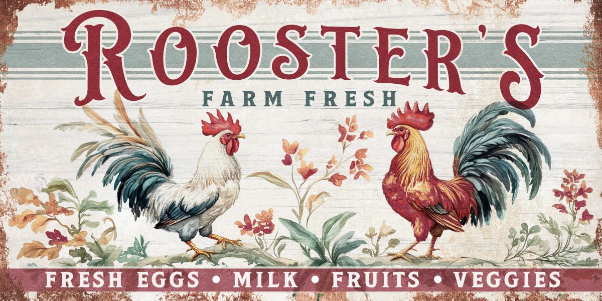 Rooster's Farm Fresh Sign