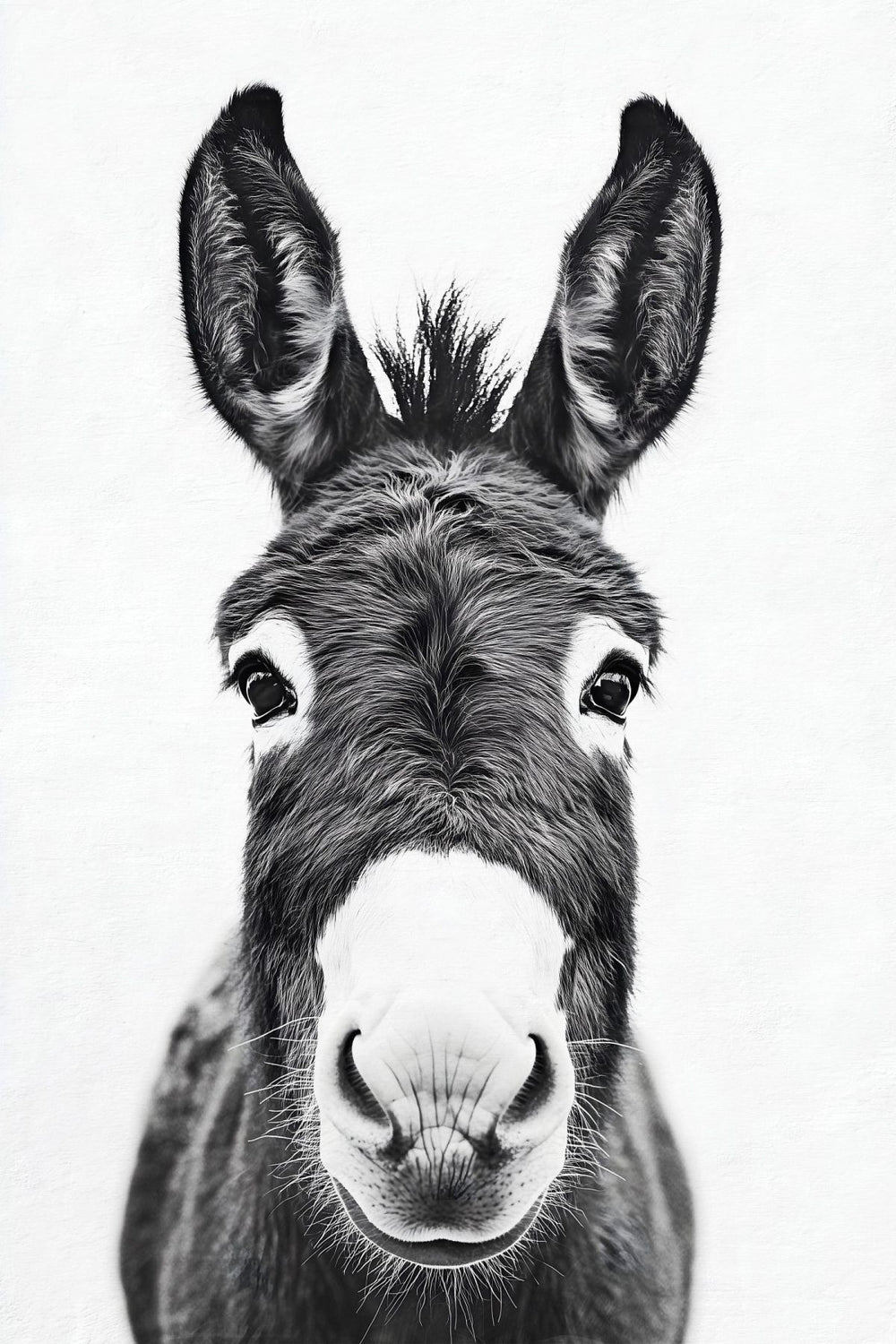 BW Donkey Portrait