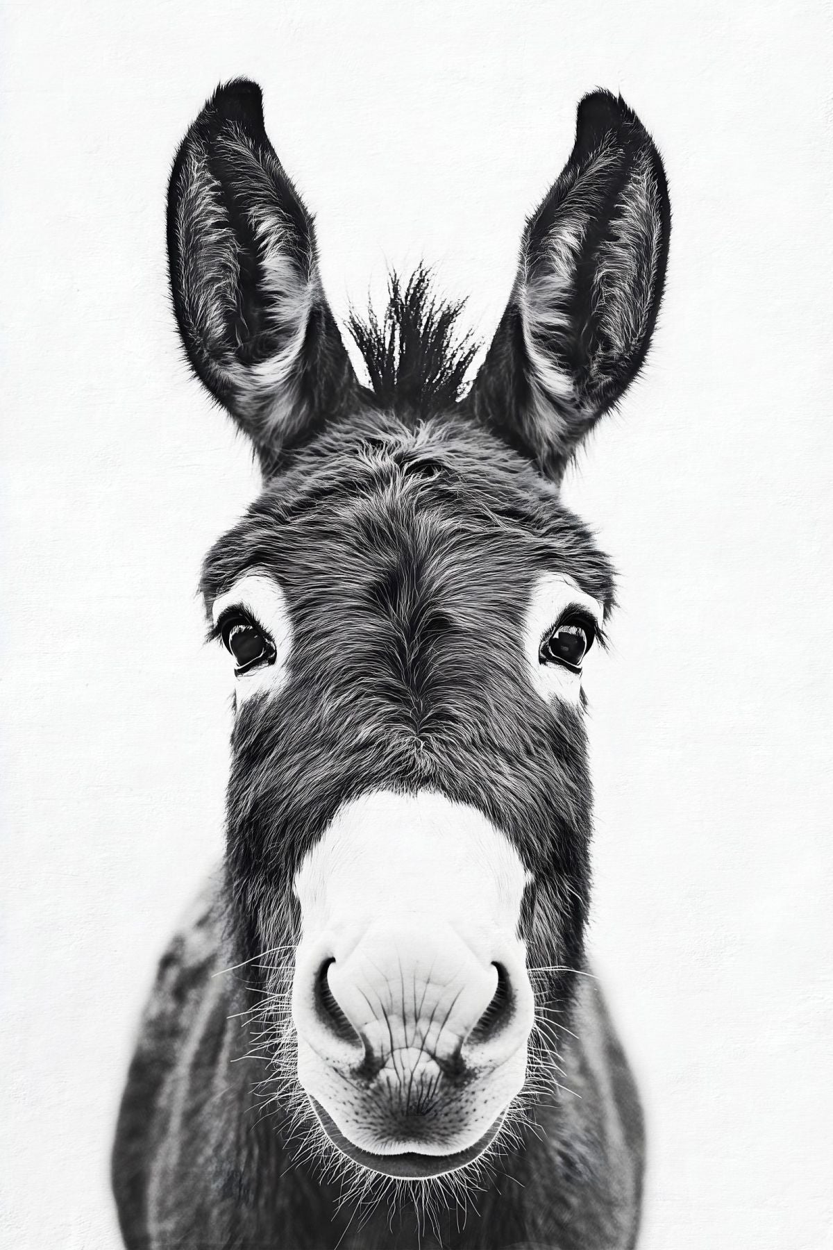 BW Donkey Portrait