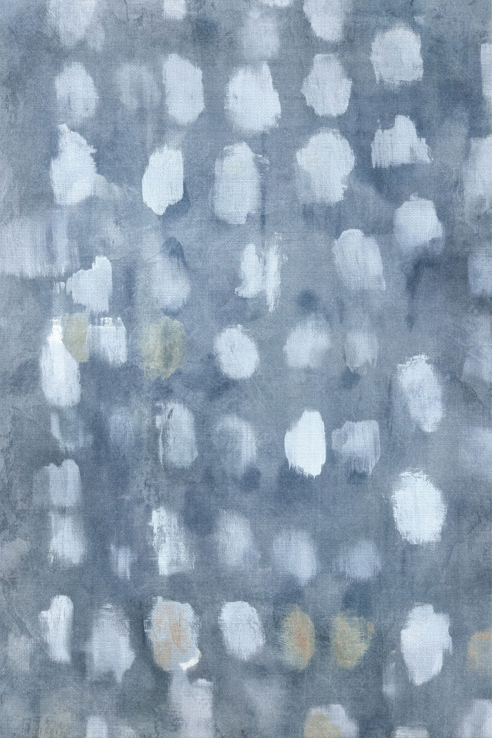 Blue Gray Abstract Dots Painting