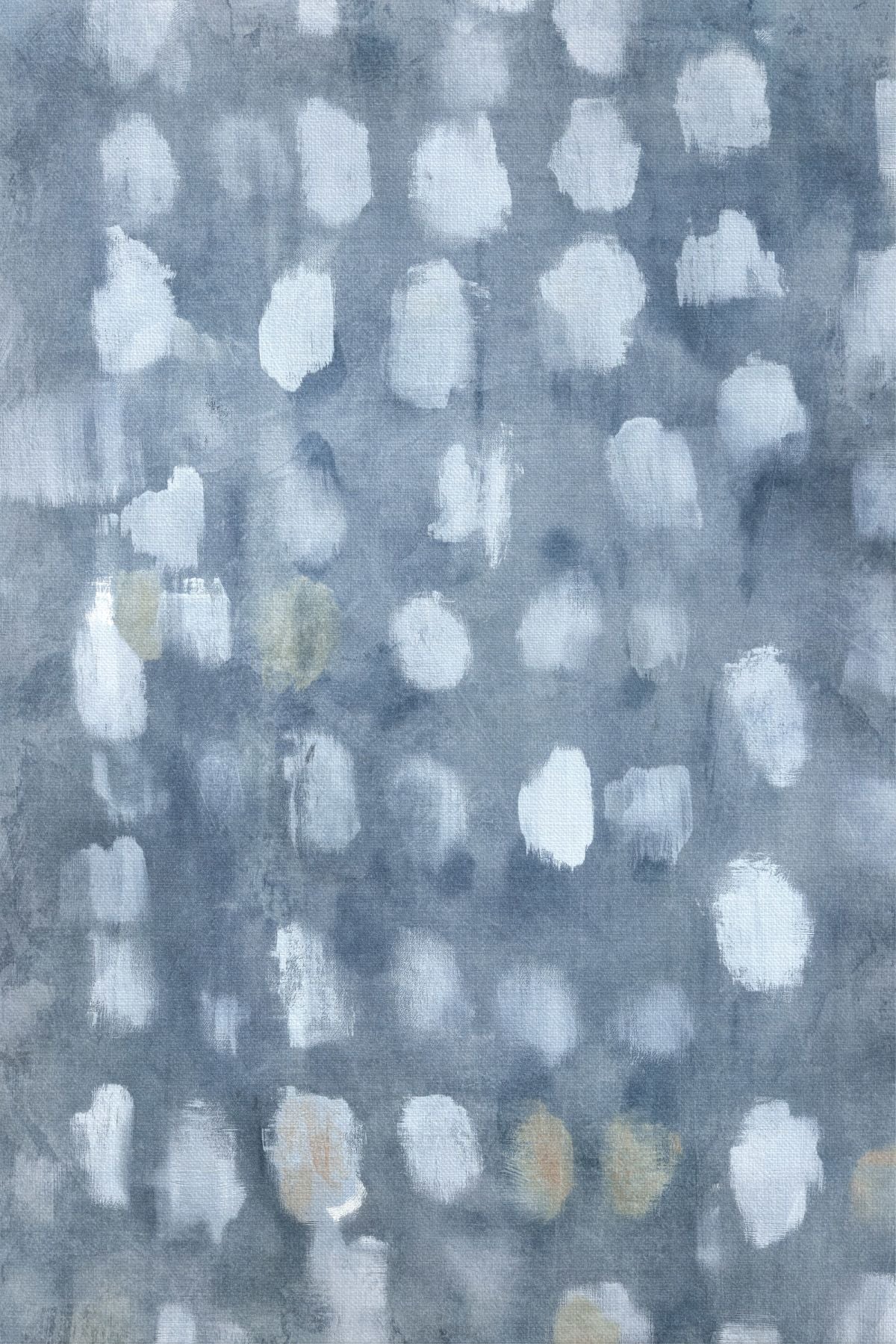 Blue Gray Abstract Dots Painting