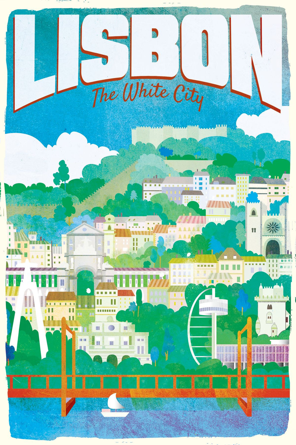 Lisbon The White City Vintage Poster